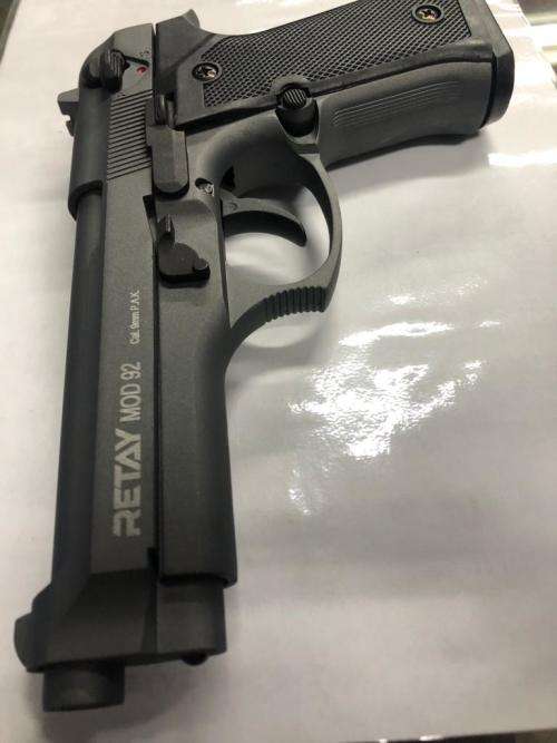9mm Blanks Gun combo -Retay Mod92 GREY - 9mm Pepper Firing. Looks Like Beretta 92fs & 10XBLANKS