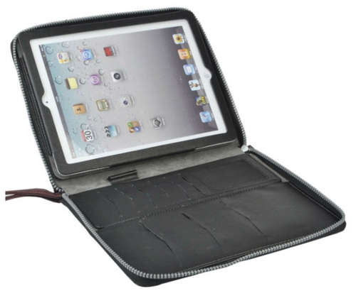 iPad real leather case kit w/Gold sync charge cable (BLACK) - LOCAL STOCK - Express shipping
