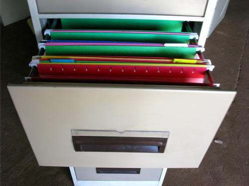 Steel four drawer filing cabinet