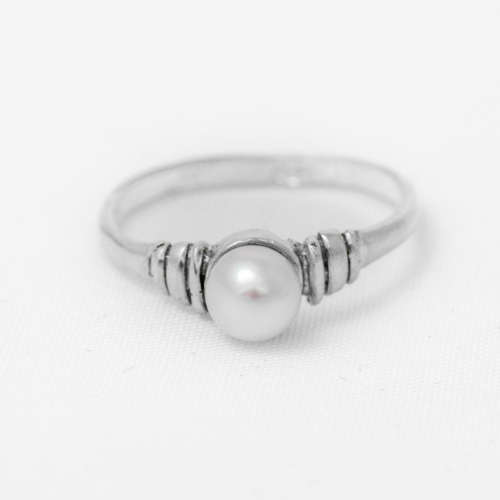 Solid Sterling Silver (.925) Handmade Ring With Genuine Pearl