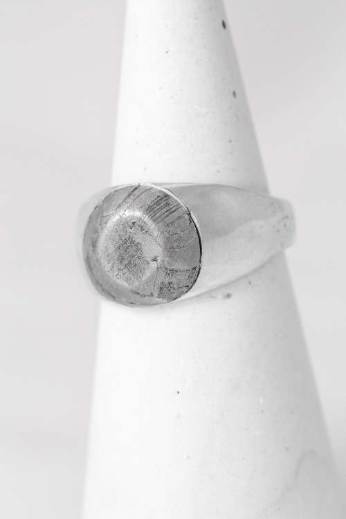Seymchan Meteorite On Solid Sterling Silver (.925) Ring