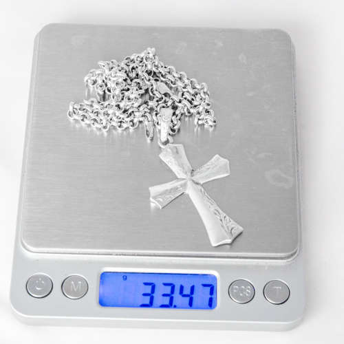 Solid Sterling Silver (.925) Chain With Cross