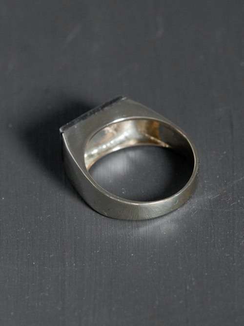 Seymchan Meteorite, Solid 9kt Yellow Gold Ring
