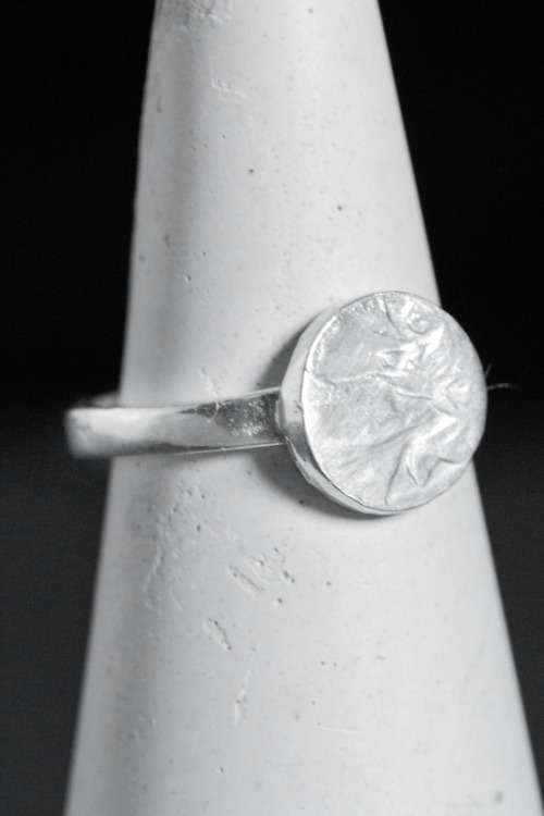 Solid Sterling Silver (.925) Ring With Silver Coin Head