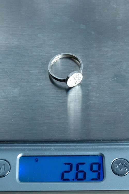 Solid Sterling Silver (.925) Ring With Silver Coin Head