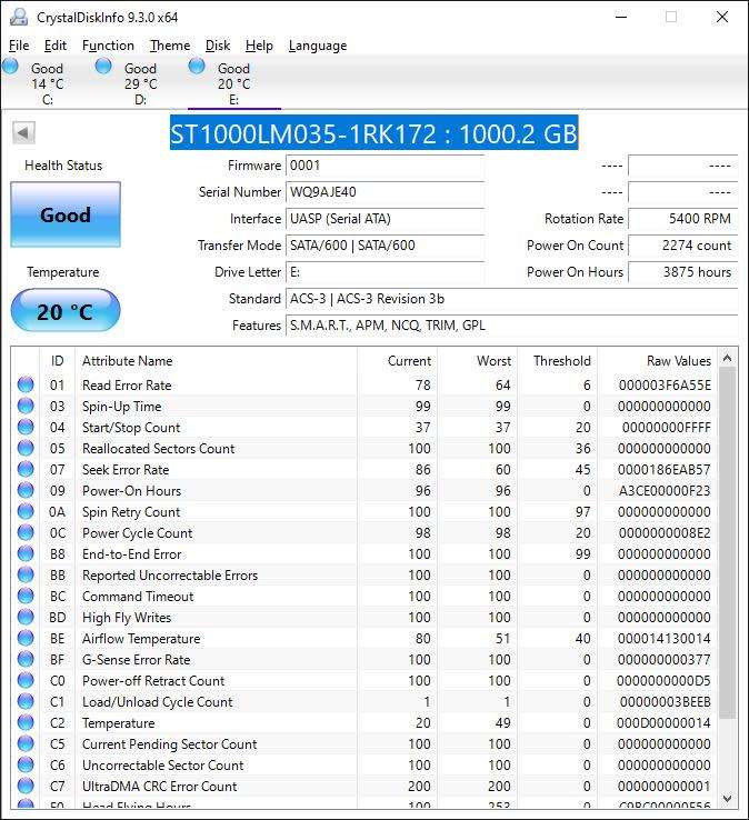 2.5inch 1TB Internal Hard Drives