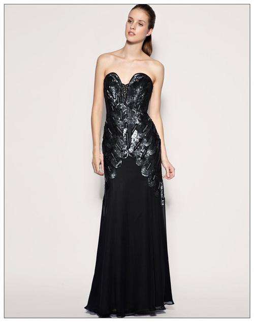 Karen Millen NEW COLLECTION black long tube party cocktail evening dress