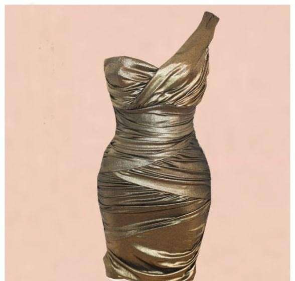 Sale! Golden party cocktail evening dress