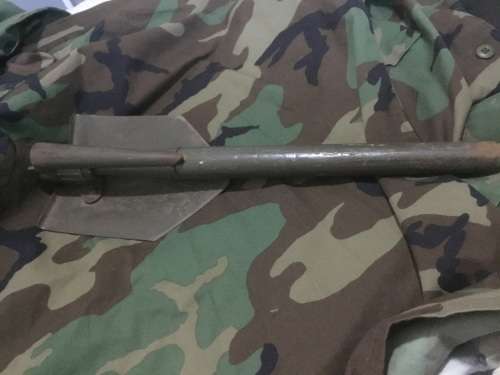 SADF Early WOODEN HANDLE SPADE with pick