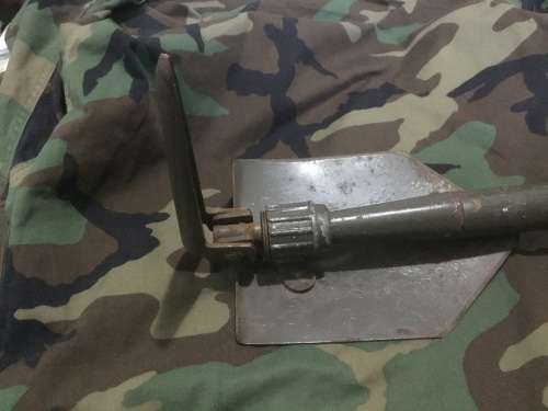 SADF Early WOODEN HANDLE SPADE with pick