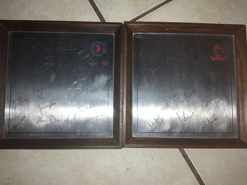 SA Cricket 1991 signed team plaque SA vs India  First international