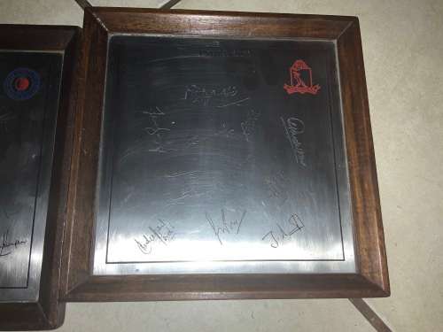 SA Cricket 1991 signed team plaque SA vs India  First international
