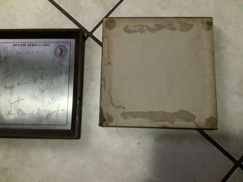 SA Cricket 1991 signed team plaque SA vs India  First international