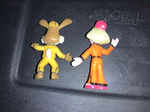 Petrol station bunny and pretrol assistant
