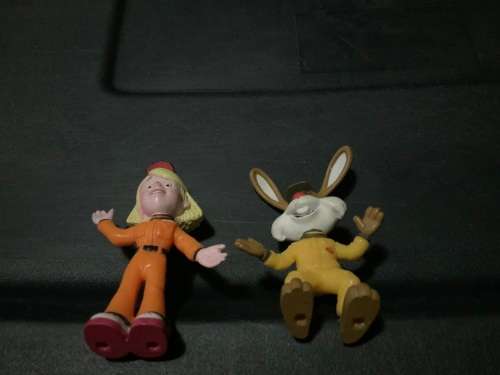 Petrol station bunny and pretrol assistant