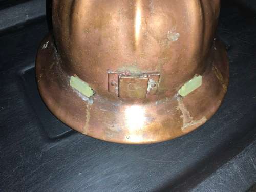 Vintage Rhodesian / SA copper pit b miners helmet