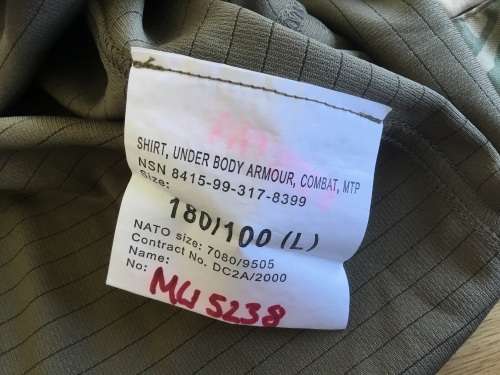 MTP Combat under armour shirt SIZE 180/100