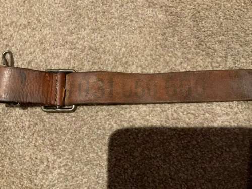 Vintage military leather rifle sling rare