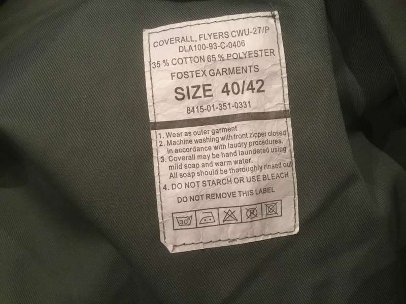Military pilots / aircrew coveralls Flight suit size 40/42