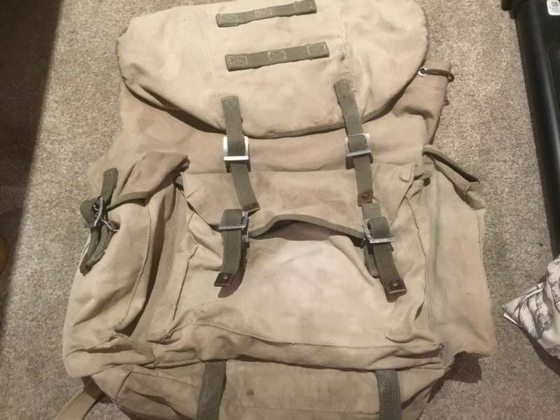 Vintage ww2 era military rucksack