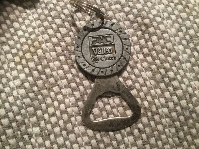 Clutch plate key ring / bottle opener