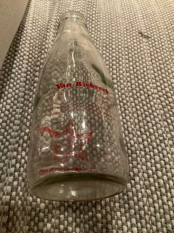 Vintage SA milk bottle van Riebeeck