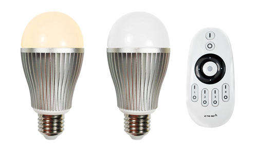 9w dual white LED globe + remote