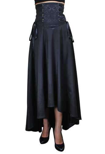Black Corset Ribbon Asymmetry Skirt - Size 42 Only