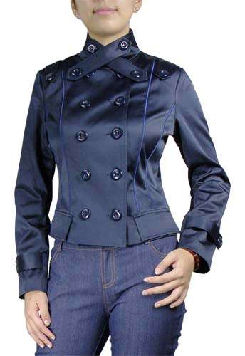 Navy Double-Breast Military Trench Jacket