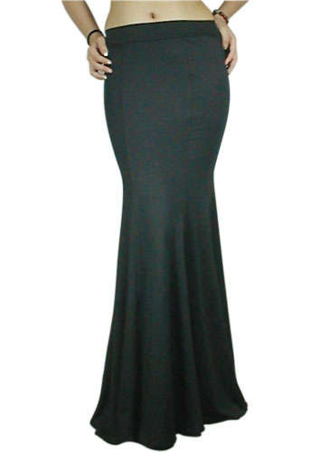 Black Long Flare Skirt