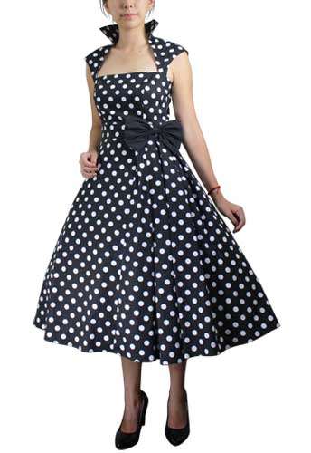Polka Dot Belted Pleat Dress