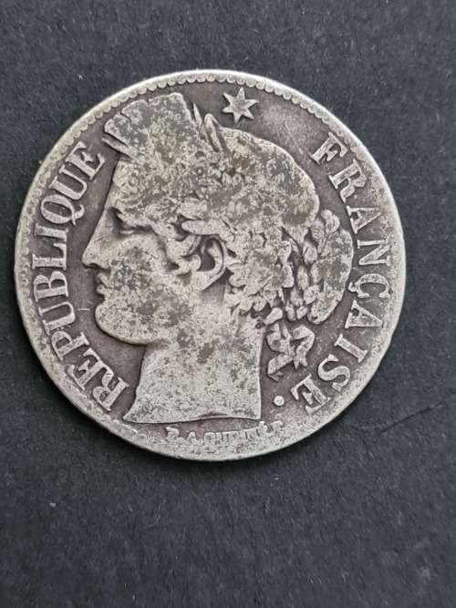 France 1 Franc 1872 Silver - as per photograph