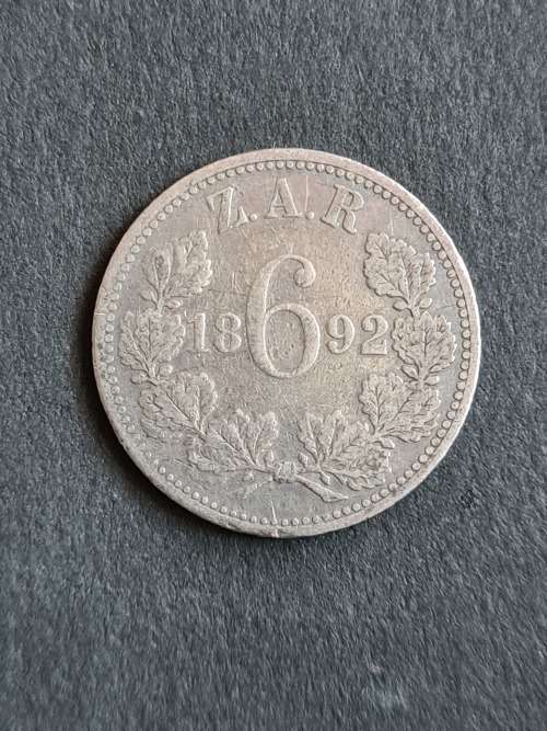 ZAR Sixpence 1892 - as per photograph