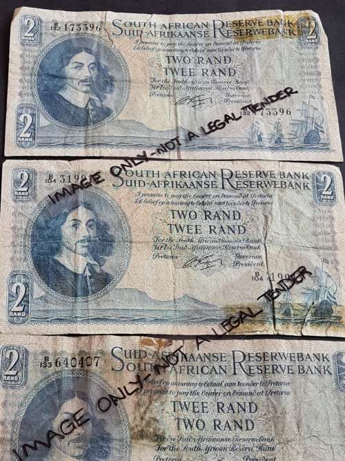3 x G Rissik R2 Filler Notes (folds/tears/creases) - as per photograph