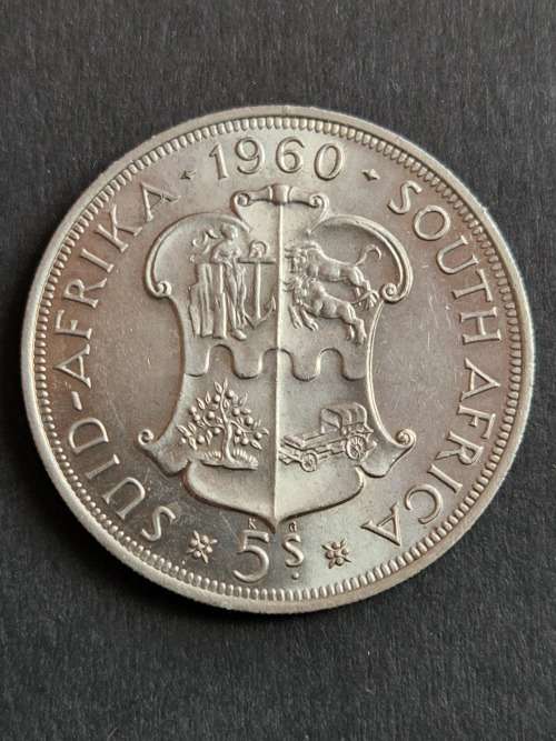Union 5 Shillings 1960 UNC Silver - as per photograph