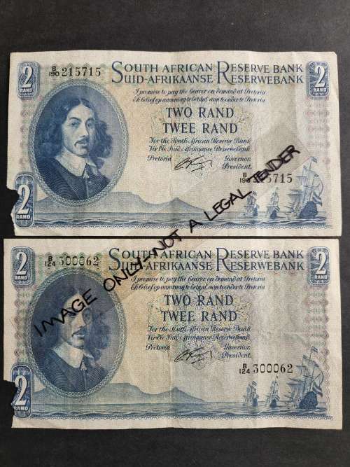 2 x G Rissik R2 1st issue 1962 Filler notes - nice condition (torn left side) - as per photograph