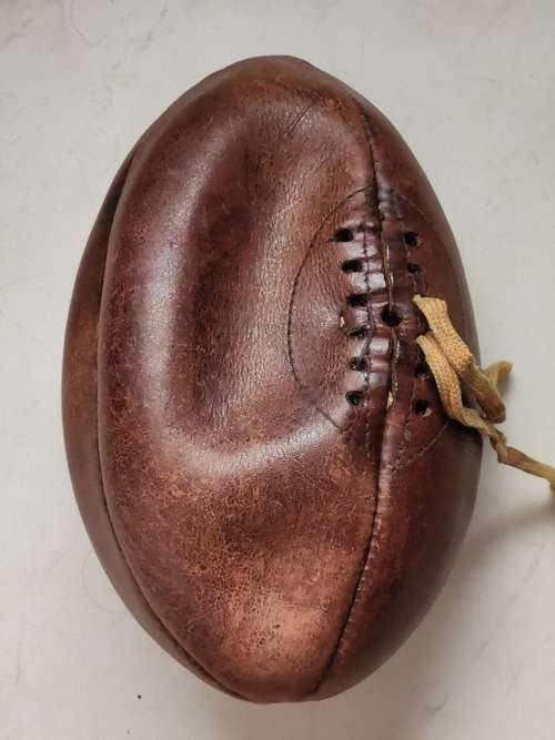 Vintage Genuine Leather Rugby Ball - as per photograph