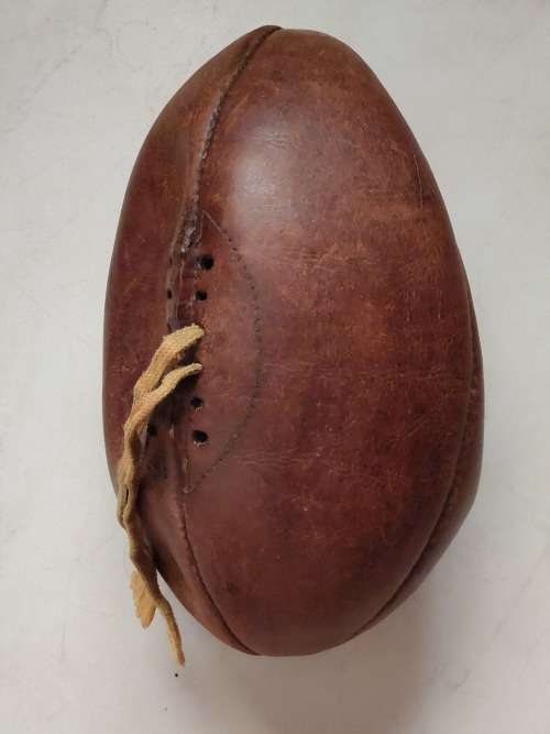 Vintage Genuine Leather Rugby Ball - as per photograph