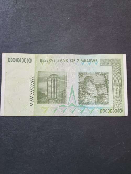 Reserve Bank of Zimbabwe 10 Trillion Dollars - as per photograph