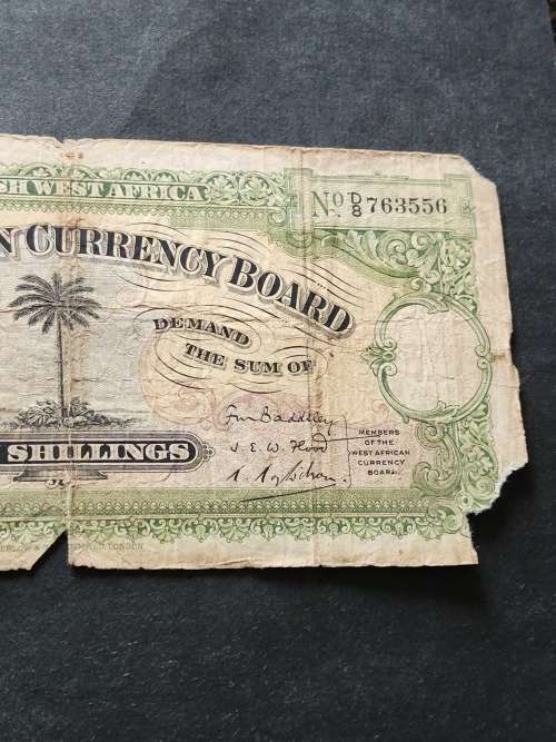 British West Africa 10 Shillings 4 January 1937 (Filler note)(tears/creases) - as per photograph