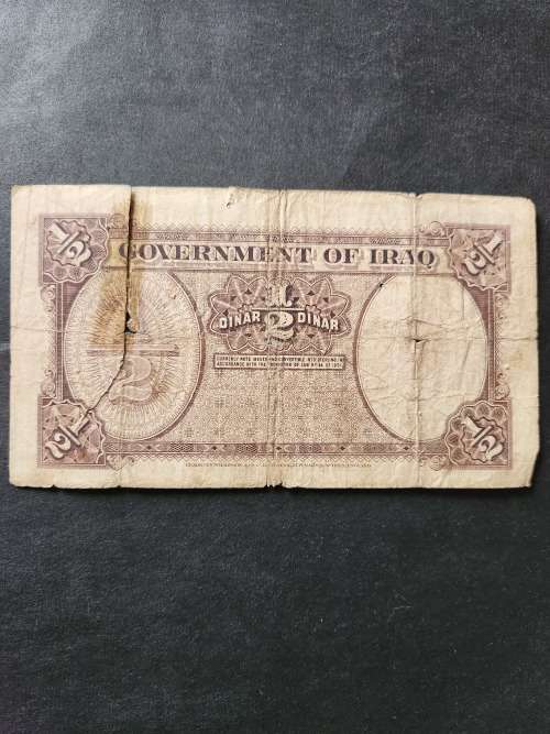 Iraq 1/2 Dinar 1931 (Filler note)(tears/creases/folds) - as per photograph