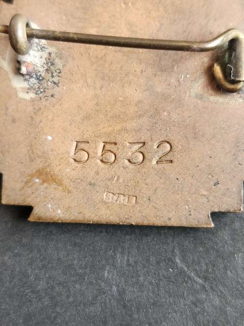 World War II Miniature Death Plaque 5532 - as per photograph