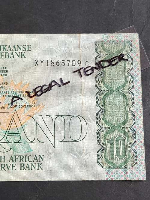 GPC de Kock Ten Rand Replacement Note 1990 XY - as per photograph