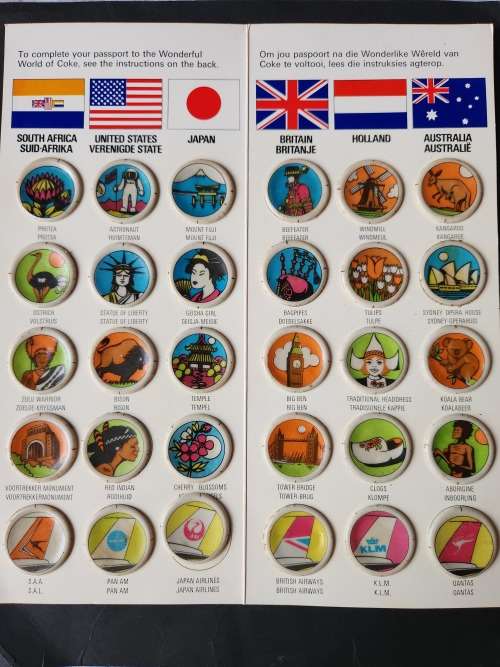 Vintage Coca Cola (the Wonderful World of Coke) Passport complete set - as per photograph