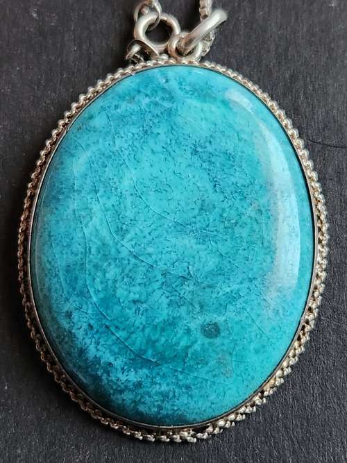 Sterling Silver Chain with Pendant (weight with stone 13g) - as per photograph