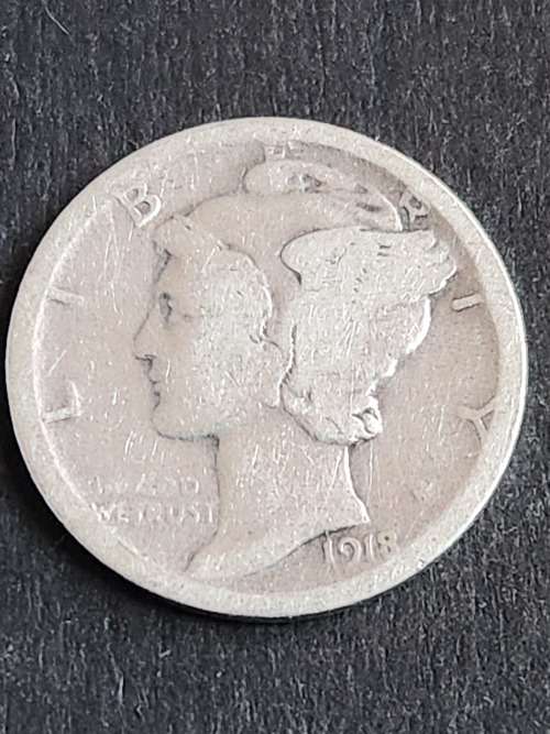 USA Mercury Dime 1918 - as per photograph per