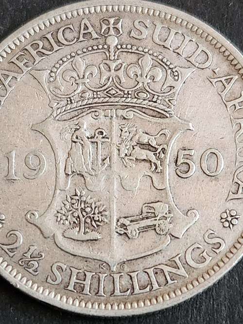 Union 1/2 Crown 1950 Silver (rare date) - as per photograph
