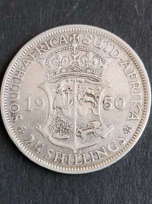 Union 1/2 Crown 1950 Silver (rare date) - as per photograph