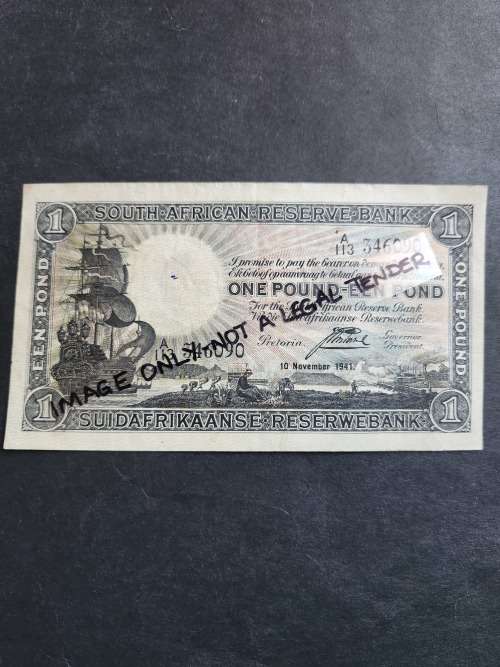 J Postmus One Pound E/A 10 November 1941 VF - as per photograph