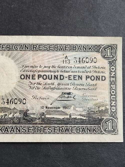 J Postmus One Pound E/A 10 November 1941 VF - as per photograph